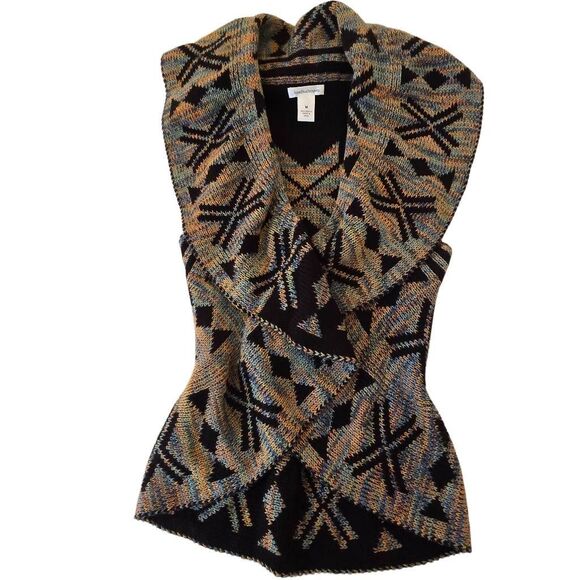 John Paul Richard Womens Knit Draping Aztec Sweater Vest Multicolor Size Medium - Picture 1 of 12